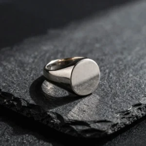 Scar Motif Sterling Signet Ring