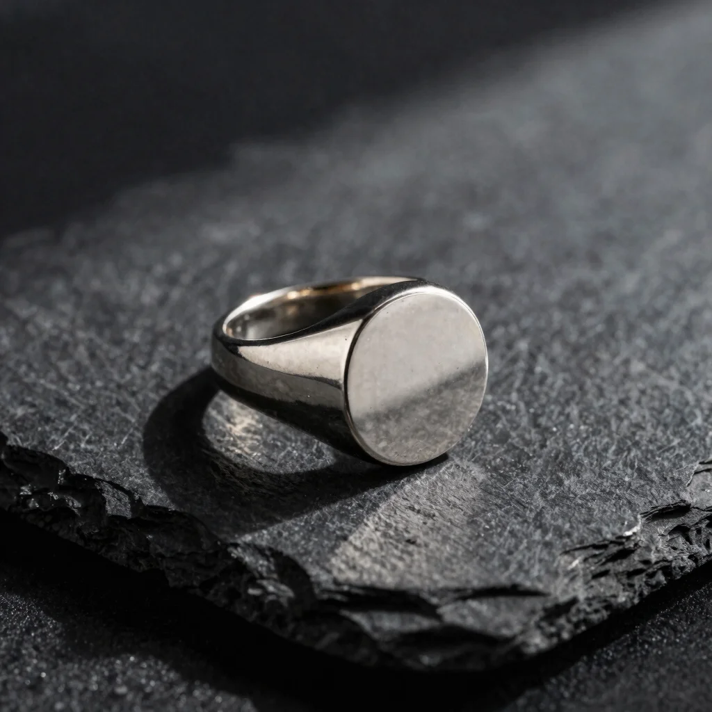 Scar Motif Sterling Signet Ring
